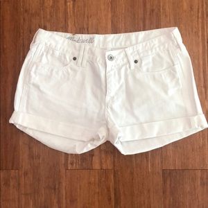 Madewell white denim shorts